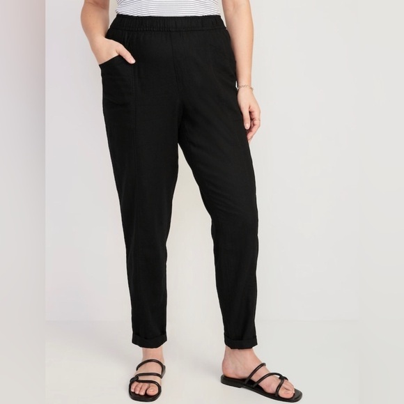NWT! High-Waisted Cropped Linen-Blend Tapered Pants for Women - Multiple ♥️ - Picture 5 of 8